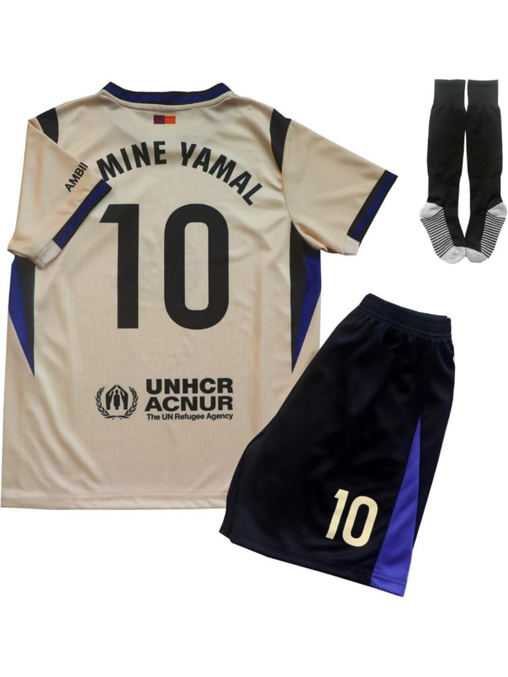 Youth Soccer Jersey Set - Barca #10 Away Shirt & Socks - Kids Football Apparel